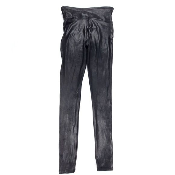 SPANX Faux Leather High Rise Slim Compression Leggings Womens Medium Vegan Black - Picture 6 of 8